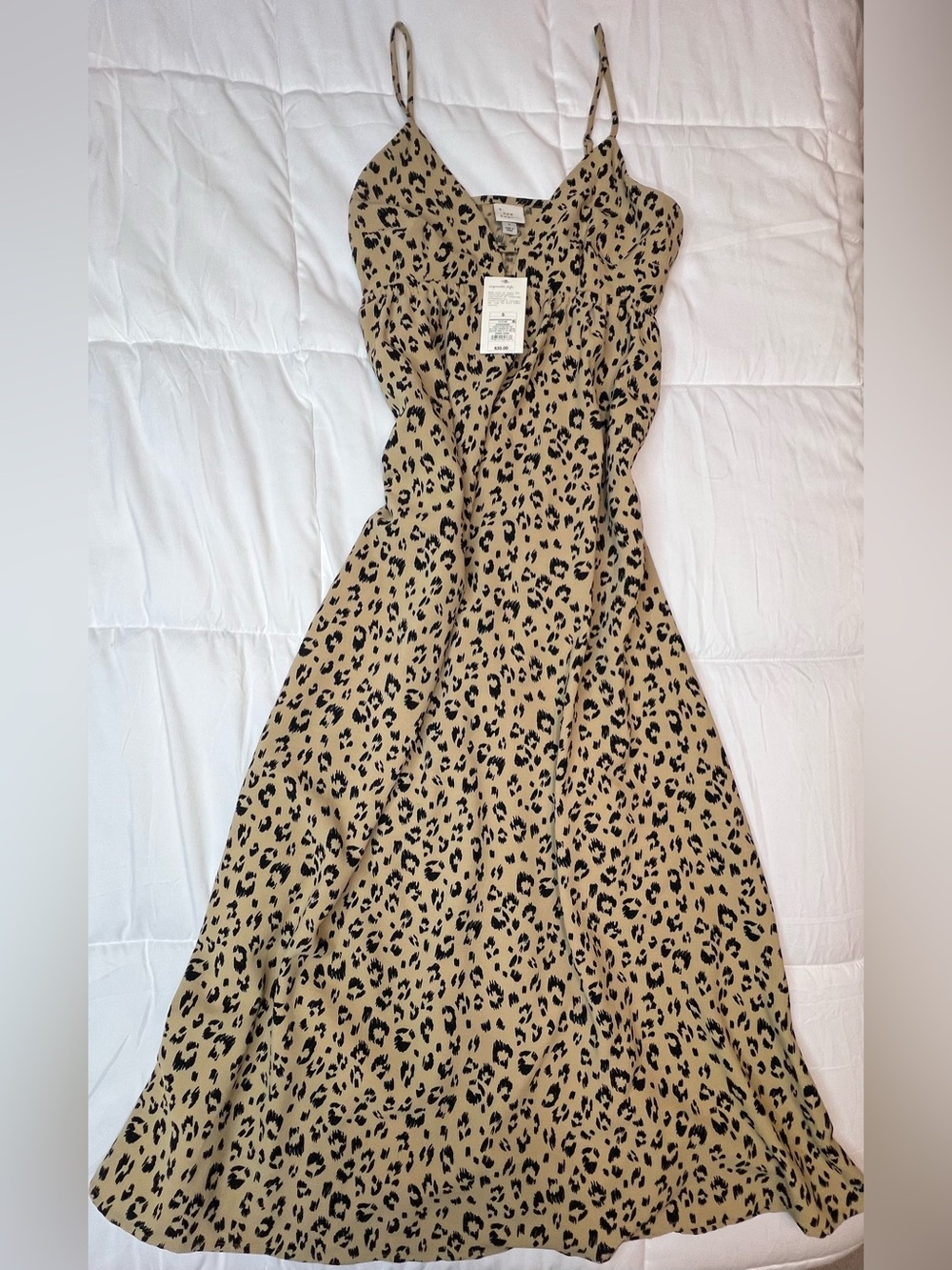 a new day Beige and Black Leopard Slip Maxi Dress